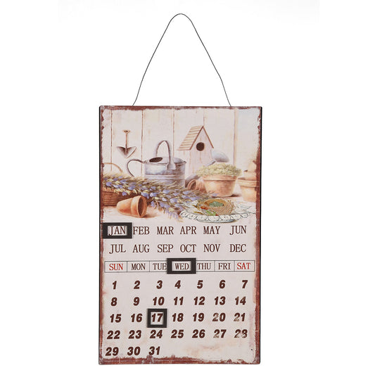 Metallbild Kalender I Blumen 25x40cm