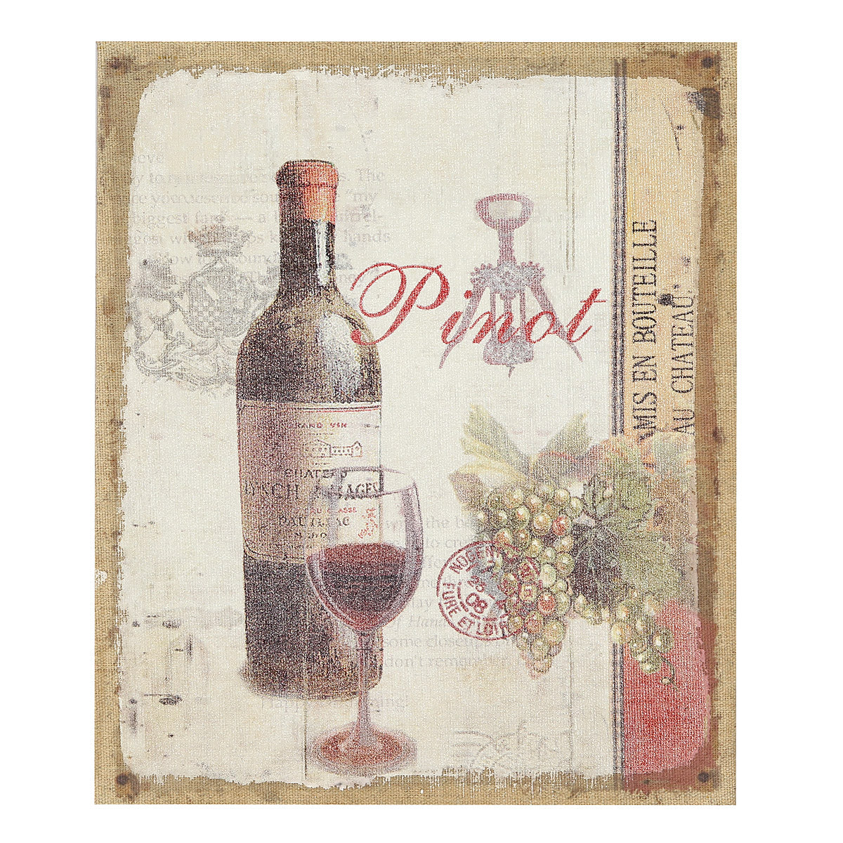 Leinwand Bild Pinot I Wein 30x25cm