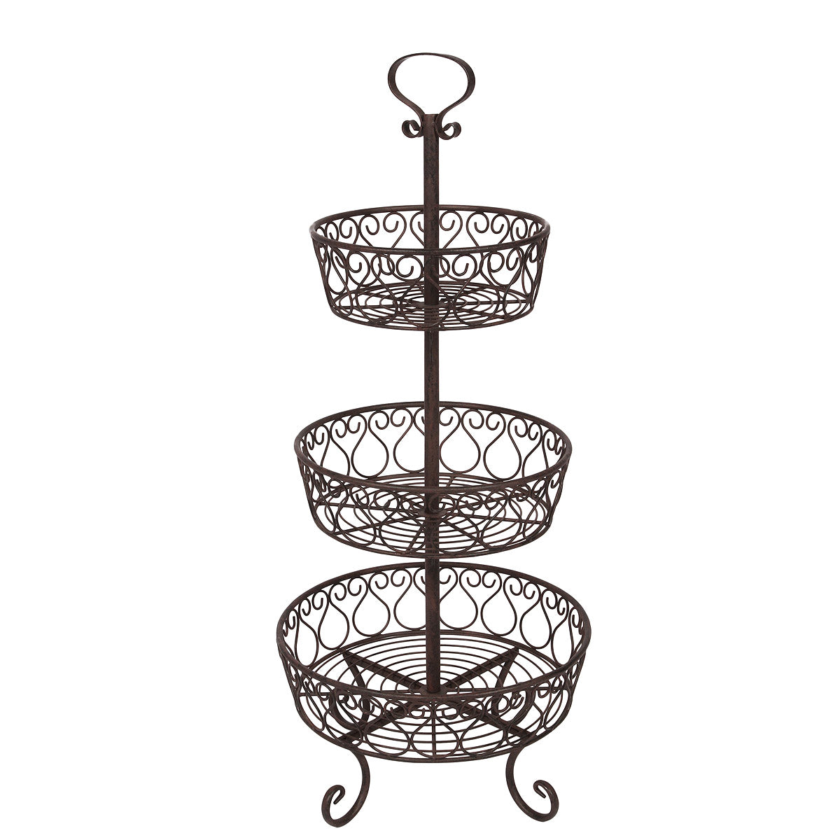 Obst/Blumen Etagere antikbraun 80cm